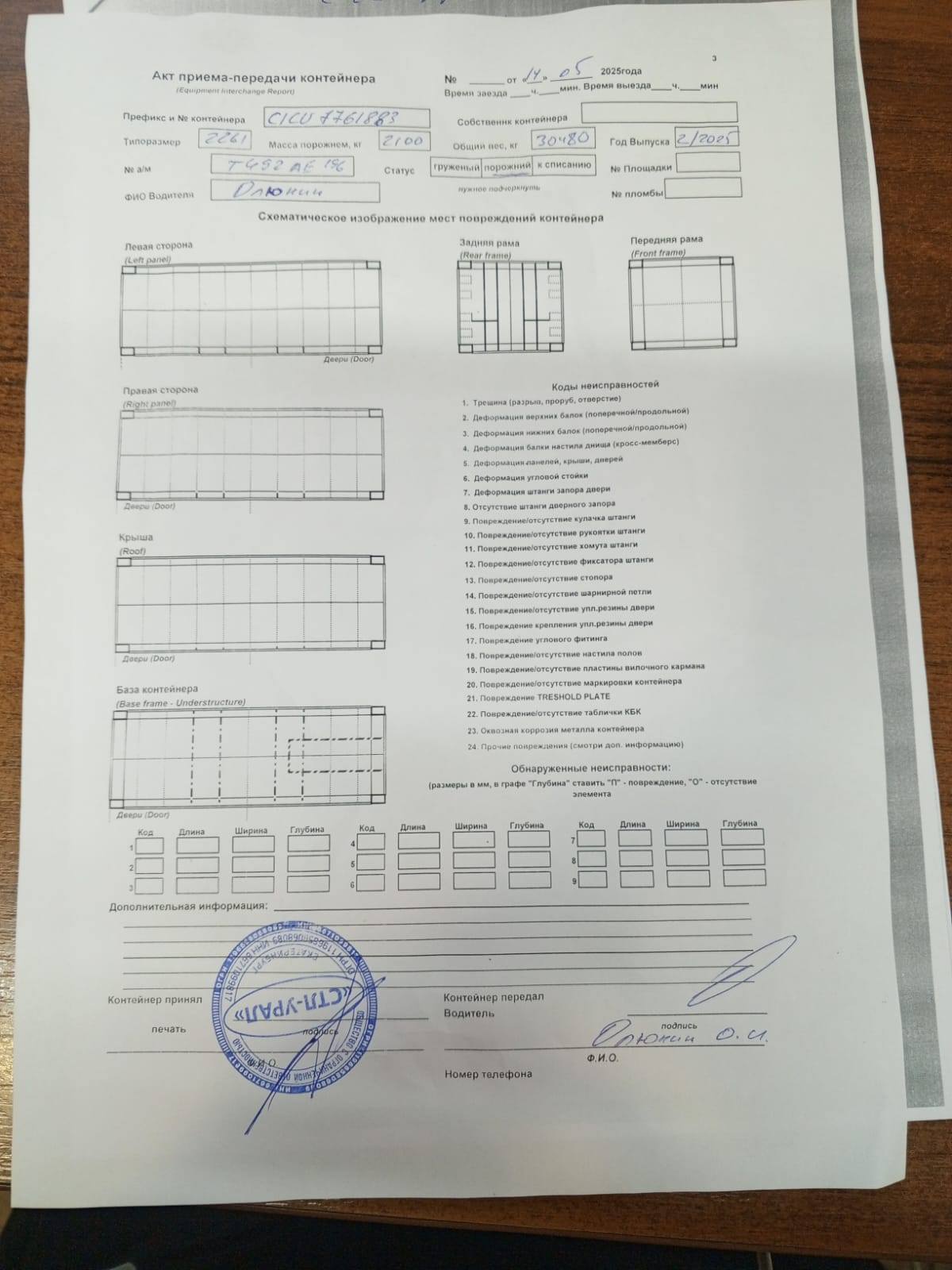 Морской контейнер CICU7761883